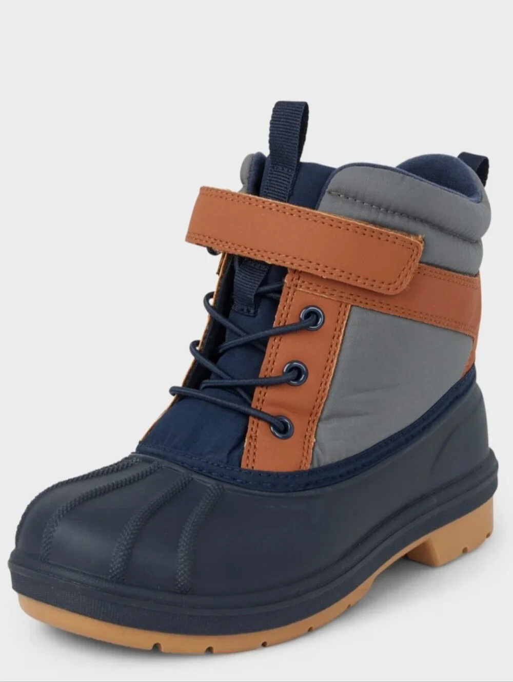 NWT Boy's The Children Place Snow Boots in Navy, Gray, and Brown